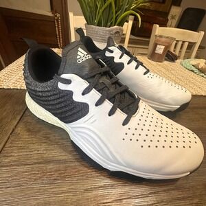 Adidas Adipower Boost Training Cleatless Golf Athletic Shoes White Black Mens 9‎